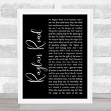 Van Morrison Raglan Road Black Script Song Lyric Print