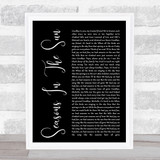 Westlife Seasons In The Sun Black Script Song Lyric Quote Print