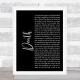 White Lies Death Black Script Song Lyric Quote Print