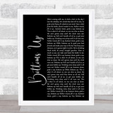 Nickelback Bottoms Up Black Script Song Lyric Music Art Print