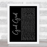 Bastille Good Grief Black Script Song Lyric Music Art Print