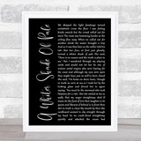 Procol Harum A Whiter Shade Of Pale Black Script Song Lyric Music Art Print