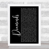 Rihanna Diamonds Black Script Song Lyric Music Art Print