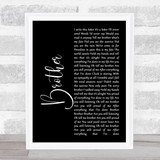 SAUL Brother Black Script Song Lyric Music Art Print