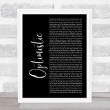 Sounds Of Blackness Optimistic Black Script Song Lyric Music Art Print