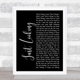 Stereophonics Just Looking Black Script Song Lyric Music Art Print