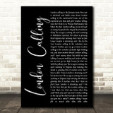 The Clash London Calling Black Script Song Lyric Music Art Print