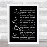 Toto I'll Be Over You Black Script Song Lyric Music Art Print