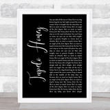 Van Morrison Tupelo Honey Black Script Song Lyric Music Art Print