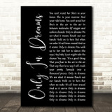 Weezer Only In Dreams Black Script Song Lyric Music Art Print