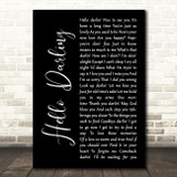 Conway Twitty Hello Darling Black Script Song Lyric Music Art Print