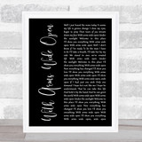 Creed With Arms Wide Open Black Script Song Lyric Music Art Print