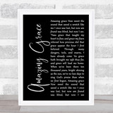 Alan Jackson Amazing Grace Black Script Song Lyric Music Art Print