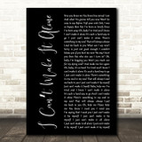 Dusty Springfield I Cant Make It Alone Black Script Song Lyric Music Art Print