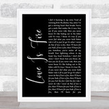 Freya Ridings Love Is Fire Black Script Song Lyric Music Art Print