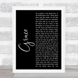 Jim McCann Grace Black Script Song Lyric Music Art Print