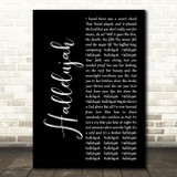 Alexander Burke Hallelujah Black Script Song Lyric Music Art Print