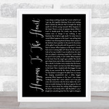 Leonard Cohen Happens To The Heart Black Script Song Lyric Music Art Print