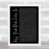 Lonestar My Front Porch Lookin In Black Script Song Lyric Music Art Print