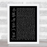 Ben Peters I Want To Wake Up With You Black Script Song Lyric Quote Music Print