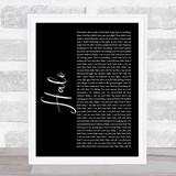 Beyonce Halo Black Script Song Lyric Quote Music Print