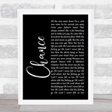 Big Country Chance Black Script Song Lyric Quote Music Print
