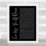Boyzone Love Me For A Reason Black Script Song Lyric Quote Music Print