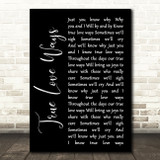 Buddy Holly True Love Ways Black Script Song Lyric Quote Music Print