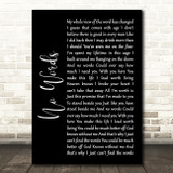 Cody Jinks No Words Black Script Song Lyric Quote Music Print