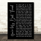 Don Williams You're My Best Friend Black Script Song Lyric Quote Music Print
