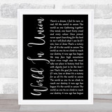Emeli Sandé World In Union (Rugby World Cup Anthem) Black Script Song Lyric Quote Music Print