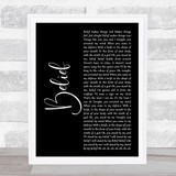 Gavin DeGraw Belief Black Script Song Lyric Quote Music Print