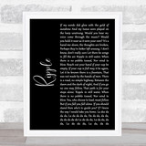 Grateful Dead Ripple Black Script Song Lyric Quote Music Print