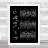 Janis Joplin Me and Bobby McGee Black Script Song Lyric Quote Music Print