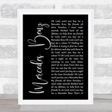 Janis Joplin Mercedes Benz Black Script Song Lyric Quote Music Print