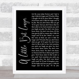 Jonas Brothers A Little Bit Longer Black Script Song Lyric Quote Music Print