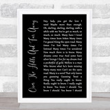 Led Zeppelin Over The Hills And Far Away Black Script Song Lyric Quote Music Print