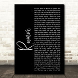Lee Brice Rumor Black Script Song Lyric Quote Music Print