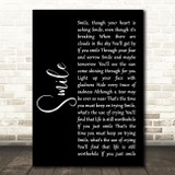 Nat King Cole Smile Black Script Song Lyric Quote Music Print