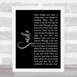 Nat King Cole Smile Black Script Song Lyric Quote Music Print