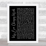 Paul Weller My Ever Changing Moods Black Script Song Lyric Quote Music Print