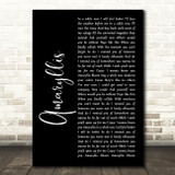 Shinedown Amaryllis Black Script Song Lyric Quote Music Print