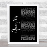 Shinedown Amaryllis Black Script Song Lyric Quote Music Print