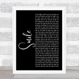 Sixx AM Smile Black Script Song Lyric Quote Music Print
