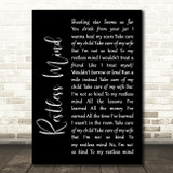 Stereophonics Restless Mind Black Script Song Lyric Quote Music Print