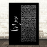 Taylor Swift Mine Black Script Song Lyric Quote Music Print