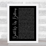The Foundations Build Me Up Buttercup Black Script Song Lyric Quote Music Print