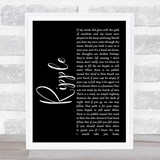 The Grateful Dead Ripple Black Script Song Lyric Quote Music Print
