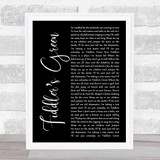 The Irish Rovers Fiddlers Green Black Script Song Lyric Quote Music Print