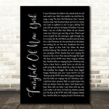 The Pogues Fairytale Of New York Black Script Song Lyric Quote Music Print
